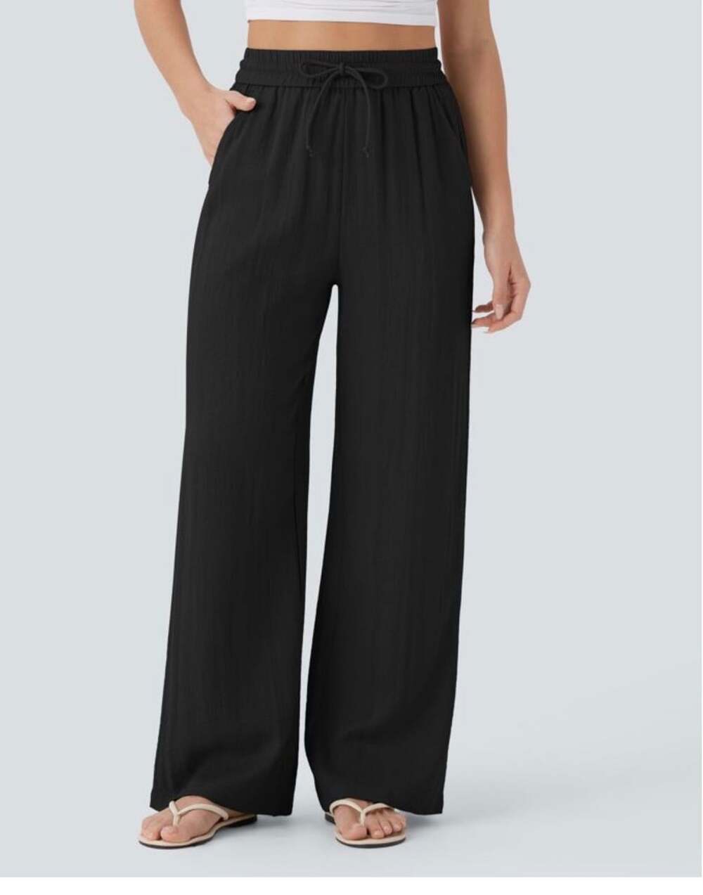 Halara Wide Leg Pants Size M Black NWT